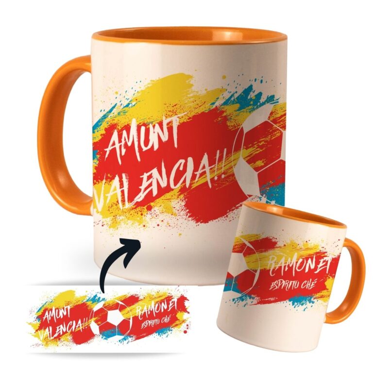 taza amunt valencia personalizada con nombre y número