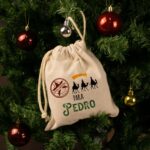 Saco para carbón de Navidad Personalizado con nombre. Bolsa de tela para carbón personalizable. Diseño Reyes Magos - Imagen 5