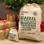 Pack Saco de regalos de Navidad y Saco de carbón personalizados. Diseño Melchor Verde - Imagen 5