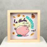 Hucha de Madera Cuadrada con Diseño "Hucha Cerdito de las Palabrotas" - Imagen 5
