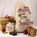 Pack Saco de regalos de Navidad y Saco de carbón personalizados. Diseño Oriente - Imagen 7
