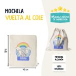 Mochila Saco de Algodón Personalizada Diseño Infantil Happy Animals - Imagen 2