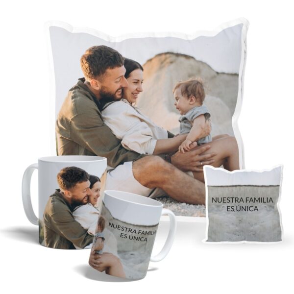 Pack taza y cojín personalizados con foto - Regalo especial y único