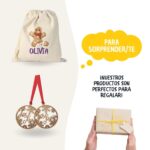 Pack 2 Bolas de Navidad personalizadas de madera y Saco de Carbón con nombre. - Imagen 6