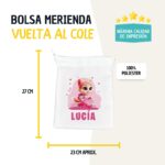 Bolsa de Merienda/Almuerzo Infantil Personalizada con Diseño Gatitos - Imagen 2