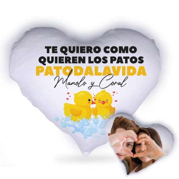 Cojín en forma de corazón personalizado con fotos