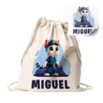Mochila Saco de Algodón Personalizada Diseño Infantil Patrulla Gatuna