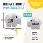Hucha de cerdito personalizada tacto suave diseño Cactus - Imagen 2