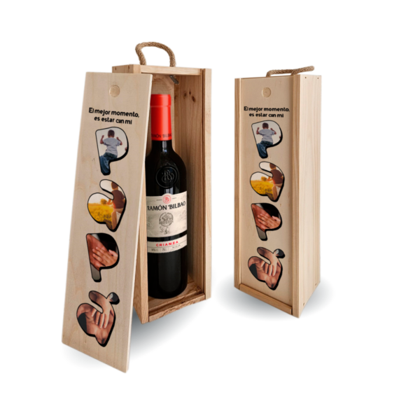 Caja de vino personalizada para papá - Regalo elegante y exclusivo