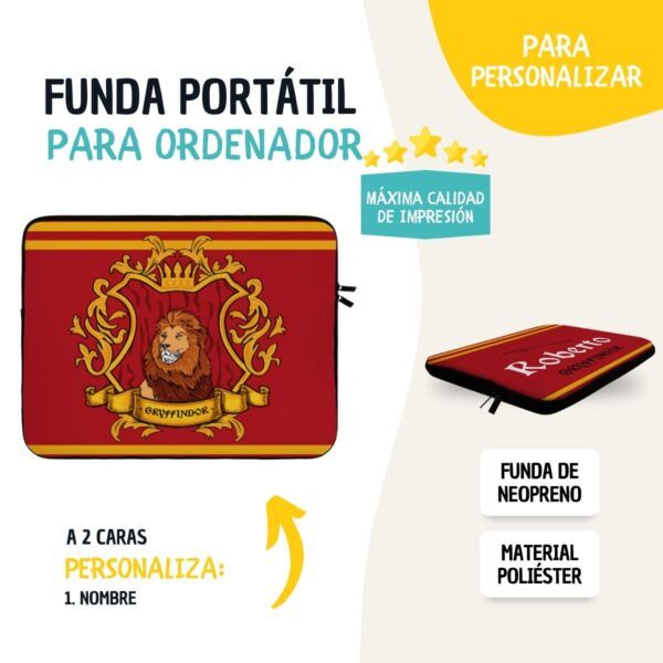 Funda Ordenador 2 Caras Harry Potter – Personalizada (13 pulgadas) en Neopreno Friki | Regalo Original - Imagen 2