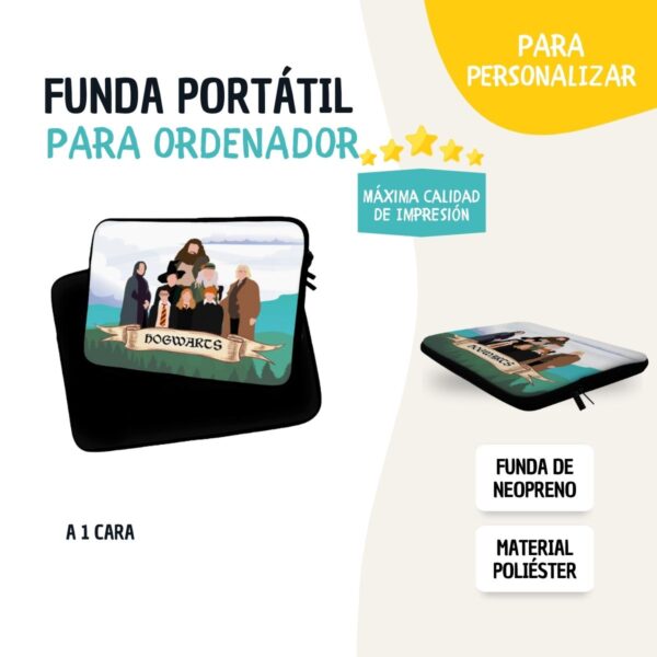 Funda Portátil Harry Potter (10 y 17 Pulgadas) con Diseño a 2 Caras – Neopreno Friki con Ilustraciones Exclusivas - Imagen 3