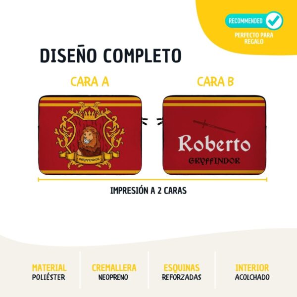 Funda Ordenador 2 Caras Harry Potter – Personalizada (13 pulgadas) en Neopreno Friki | Regalo Original - Imagen 3
