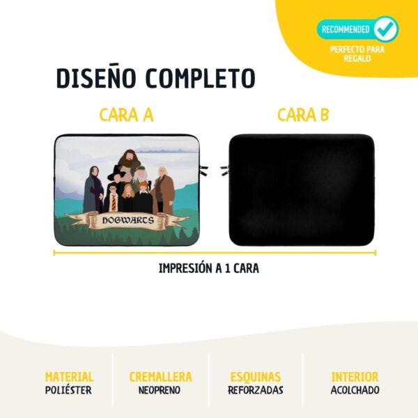 Funda Portátil Harry Potter (10 y 17 Pulgadas) con Diseño a 2 Caras – Neopreno Friki con Ilustraciones Exclusivas - Imagen 4