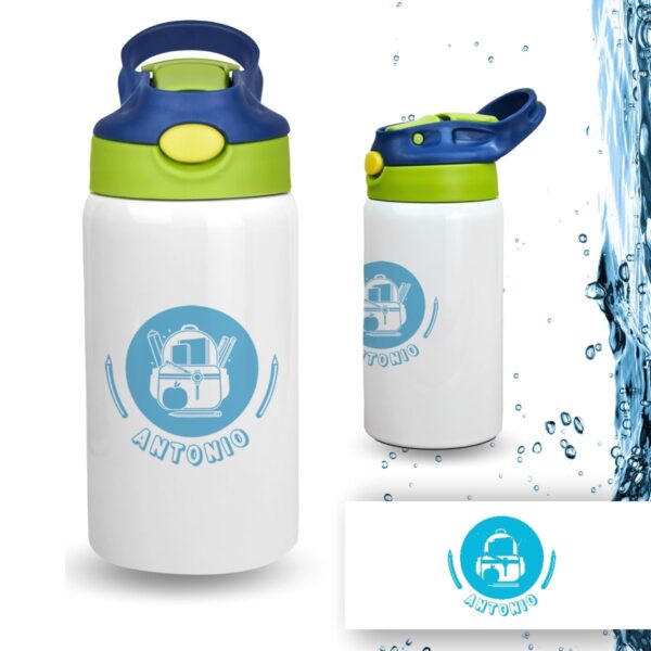 Botella Infantil Personalizada de Acero Inoxidable – Diseño Vuelta al Cole (350 ml) - Imagen 48