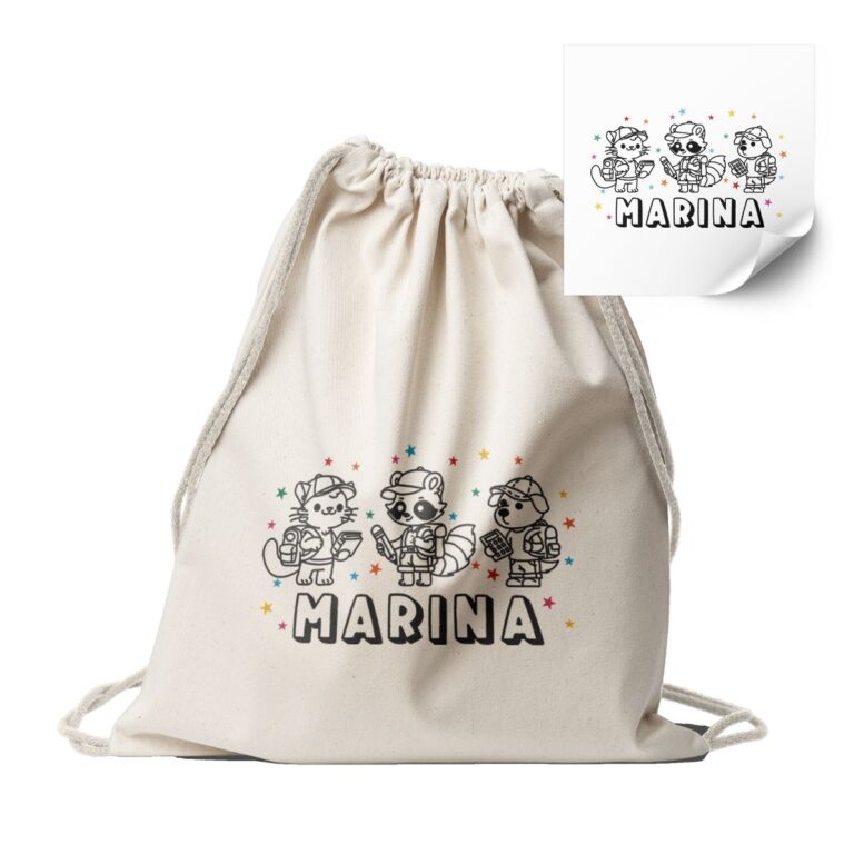 mochila saco personalizada vuelta al cole con nombre para niños