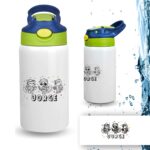Botella infantil personalizada de acero inoxidable con nombre para colegio
