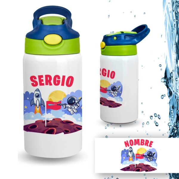 Botella Infantil Personalizada de Acero Inoxidable – Diseño Vuelta al Cole (350 ml) - Imagen 14