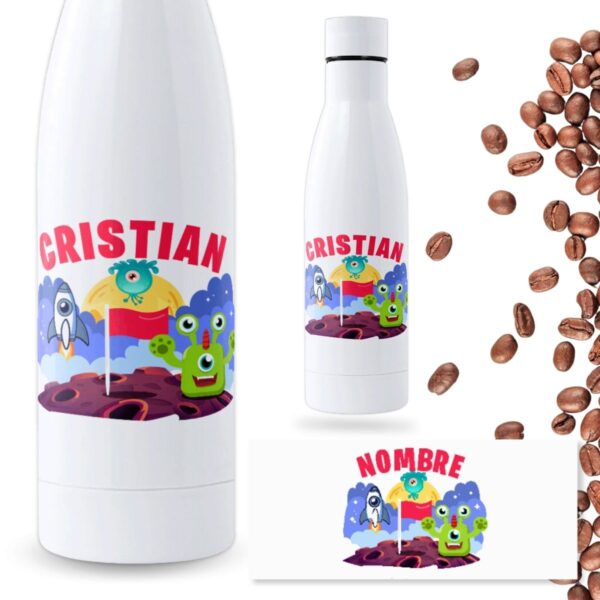 Botella Personalizada para Niños con Nombre – 500 y 700ml – Diseño Espacial - Imagen 3