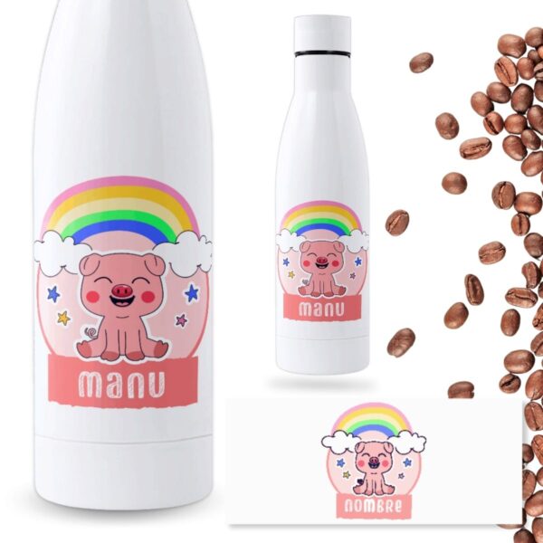 Botella Infantil Personalizada Animales – 500 y 700ml con Nombre - Diseño Infantil - Imagen 5