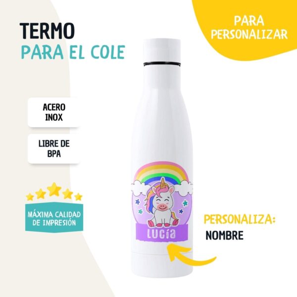 Botella Infantil Personalizada Animales – 500 y 700ml con Nombre - Diseño Infantil - Imagen 9