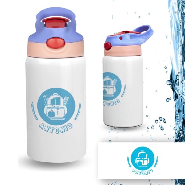 Botella Infantil Personalizada de Acero Inoxidable – Diseño Vuelta al Cole (350 ml) - Imagen 49