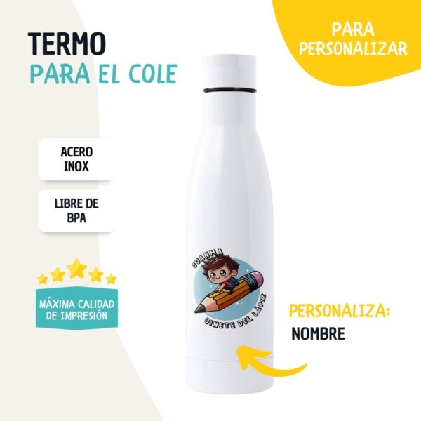 Botella Infantil Personalizada 500 ml y 700 ml – Diseños Escolares Vuelta al Cole - Imagen 3