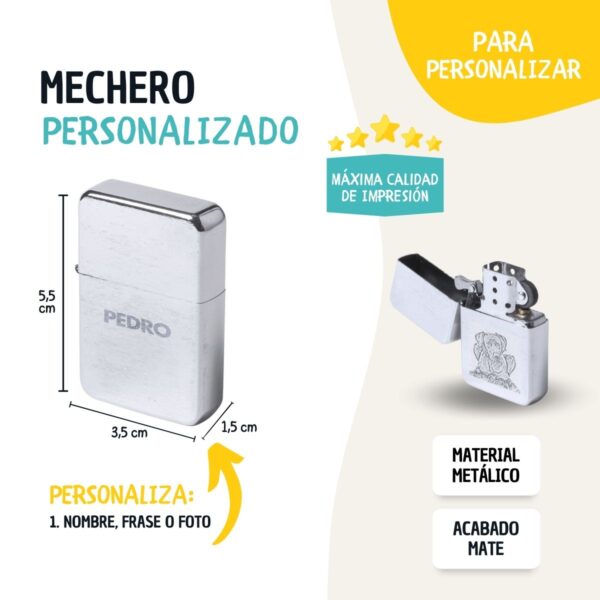 Mechero Personalizado con Grabado Láser – Regalo Original para Invitados de Bodas, Comuniones o Bautizos - Imagen 3