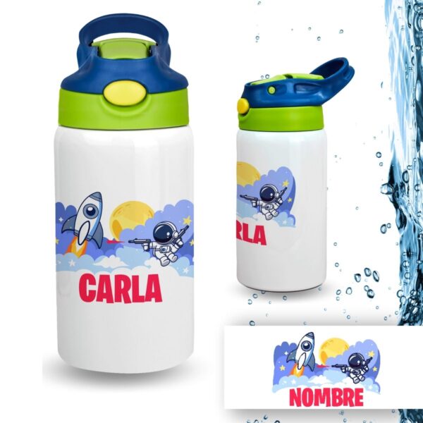 Botella Infantil Personalizada de Acero Inoxidable – Diseño Vuelta al Cole (350 ml) - Imagen 10