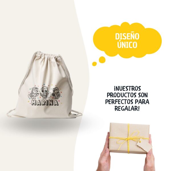 Mochila Saco Personalizada Vuelta al Cole – Diseño Escolar con Nombre para Niños - Imagen 4