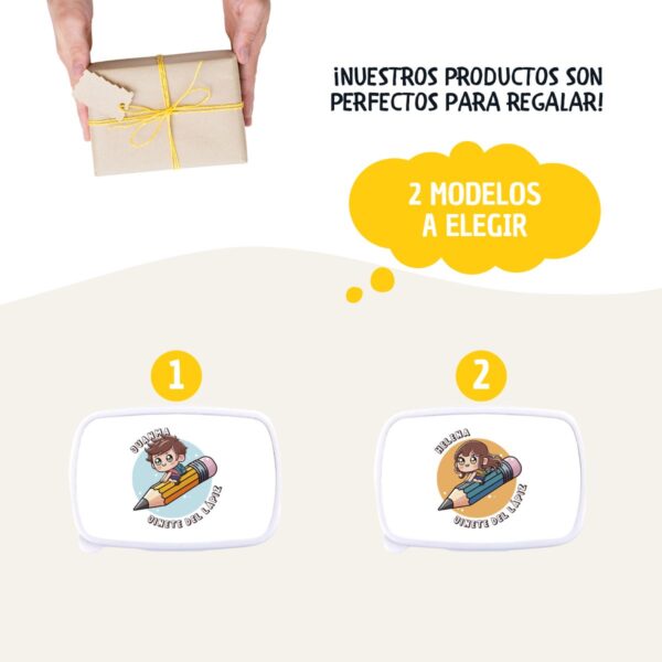 Fiambrera Personalizada Infantil Vuelta al Cole con Nombre – Diseños Infantiles Divertidos y Seguros - Imagen 4