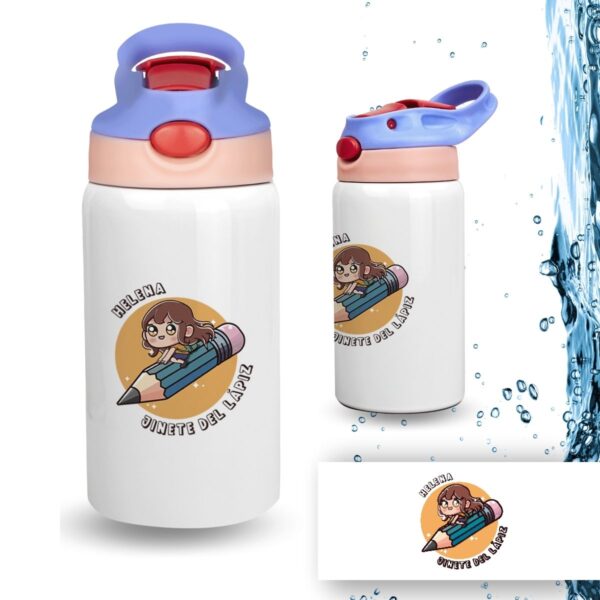 Botella Infantil Personalizada de Acero Inoxidable – Diseño Vuelta al Cole (350 ml) - Imagen 47