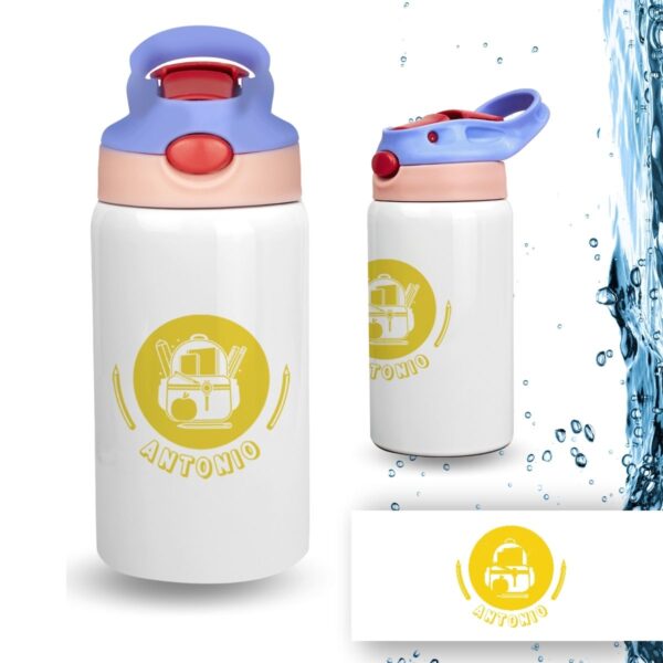 Botella Infantil Personalizada de Acero Inoxidable – Diseño Vuelta al Cole (350 ml) - Imagen 51