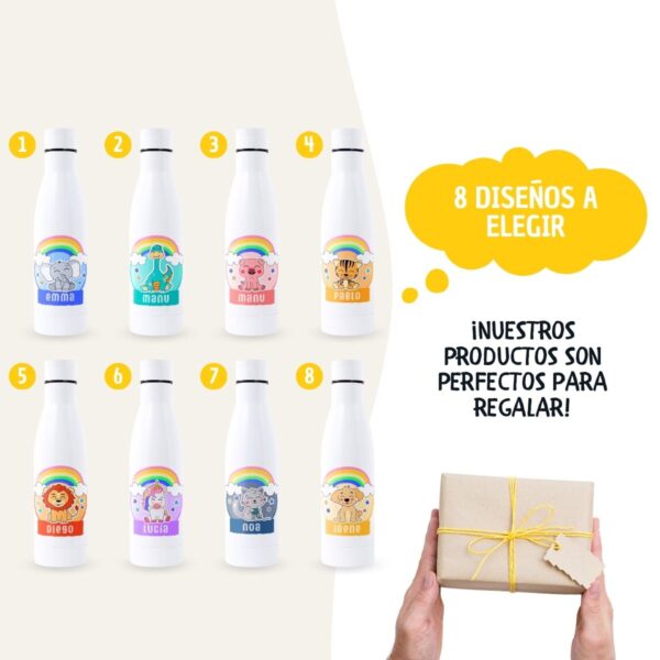 Botella Infantil Personalizada Animales – 500 y 700ml con Nombre - Diseño Infantil - Imagen 12