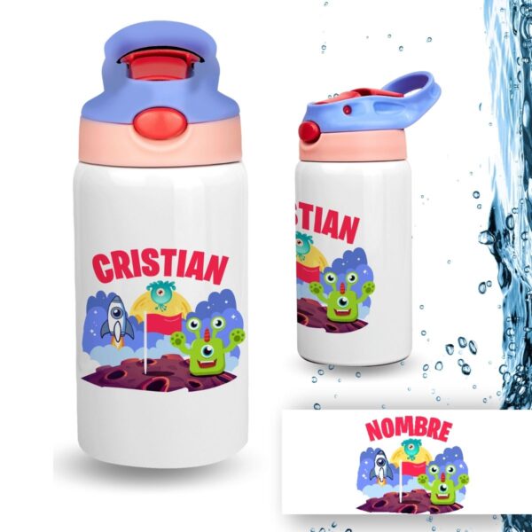 Botella Infantil Personalizada de Acero Inoxidable – Diseño Vuelta al Cole (350 ml) - Imagen 12