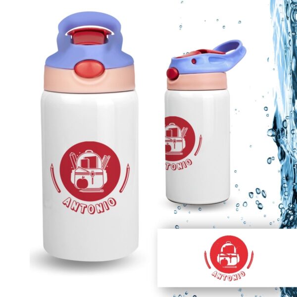 Botella Infantil Personalizada de Acero Inoxidable – Diseño Vuelta al Cole (350 ml) - Imagen 53