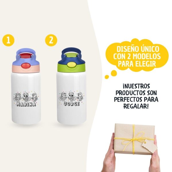 Botella Infantil Personalizada de Acero Inoxidable – Diseño Vuelta al Cole (350 ml) - Imagen 5