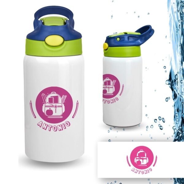 Botella Infantil Personalizada de Acero Inoxidable – Diseño Vuelta al Cole (350 ml) - Imagen 54