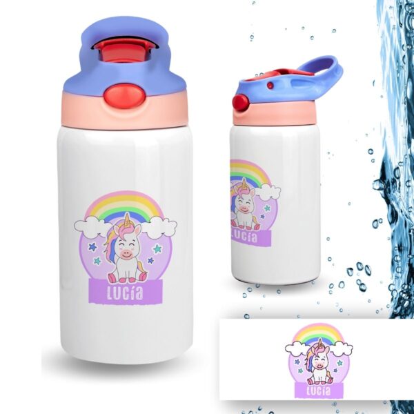 Botella Infantil Personalizada de Acero Inoxidable – Diseño Vuelta al Cole (350 ml) - Imagen 23
