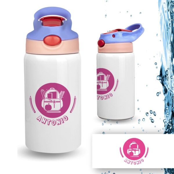 Botella Infantil Personalizada de Acero Inoxidable – Diseño Vuelta al Cole (350 ml) - Imagen 55
