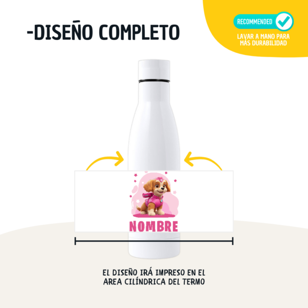 Botella Infantil Personalizada Patrulla Perruna – 500 y 700ml con Nombre - Imagen 8