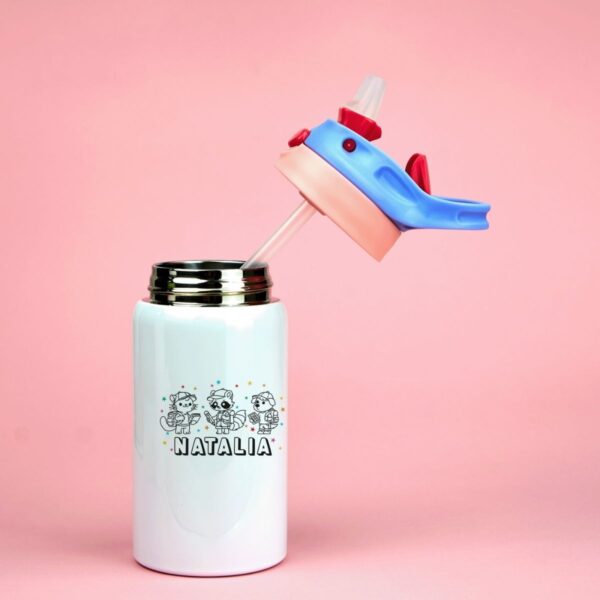 Botella Infantil Personalizada de Acero Inoxidable – Diseño Vuelta al Cole (350 ml) - Imagen 7