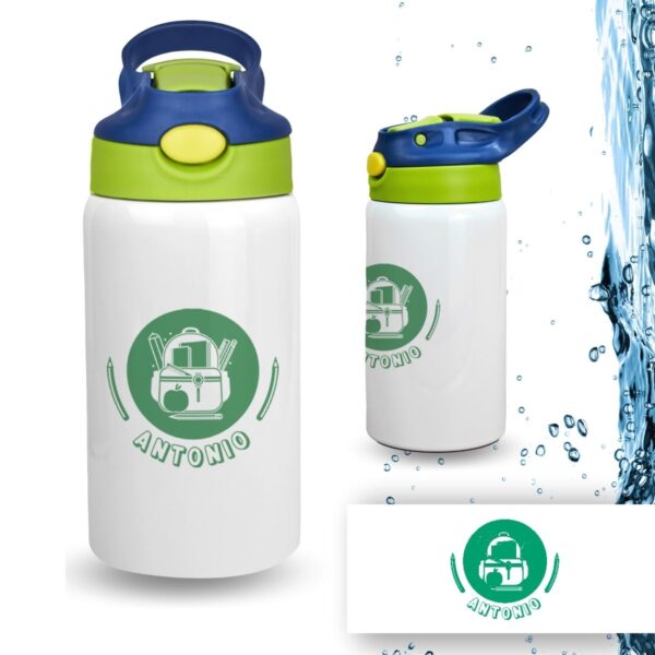 Botella Infantil Personalizada de Acero Inoxidable – Diseño Vuelta al Cole (350 ml) - Imagen 56