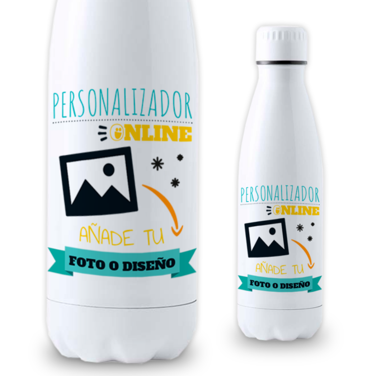botella térmica personalizada con foto y texto de acero inoxidable 700 ml