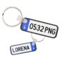 llavero personalizado estilo matrícula de aluminio doble cara