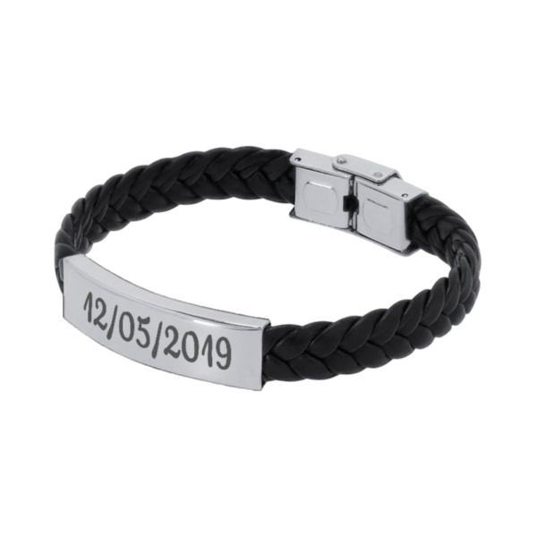 pulsera de piel sintética personalizada con grabado láser