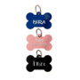 chapa identificativa perro personalizada grabada a doble cara en forma de hueso