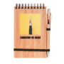 libreta A6 de bambú personalizada con bolígrafo