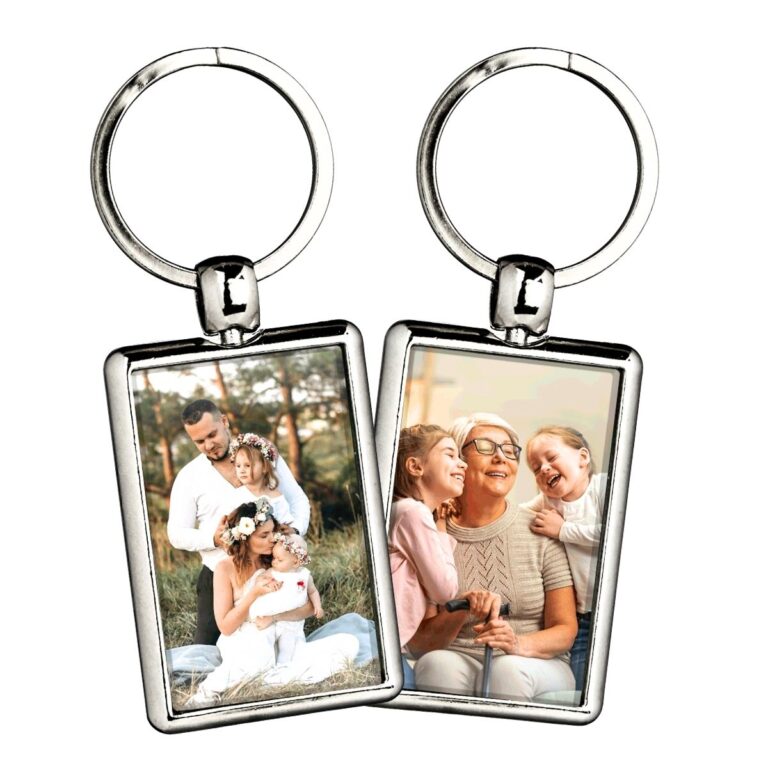 llavero metálico personalizado con foto y tapa acrílica