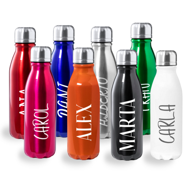 bidón aluminio personalizado de 550 ml con grabado láser
