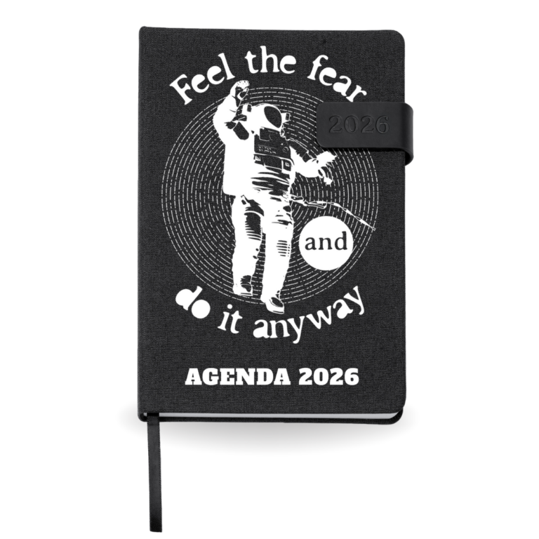 agenda personalizada 2026 ecológica A5 negra con cierre magnético